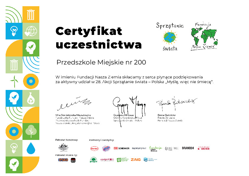 certyfikat sprzątanie świata 2021